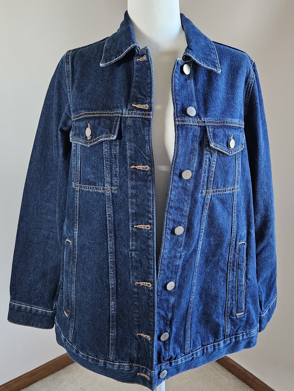 COS Denim Jean Jacket Cotton Western Pockets Utility Rodeo SZ 2